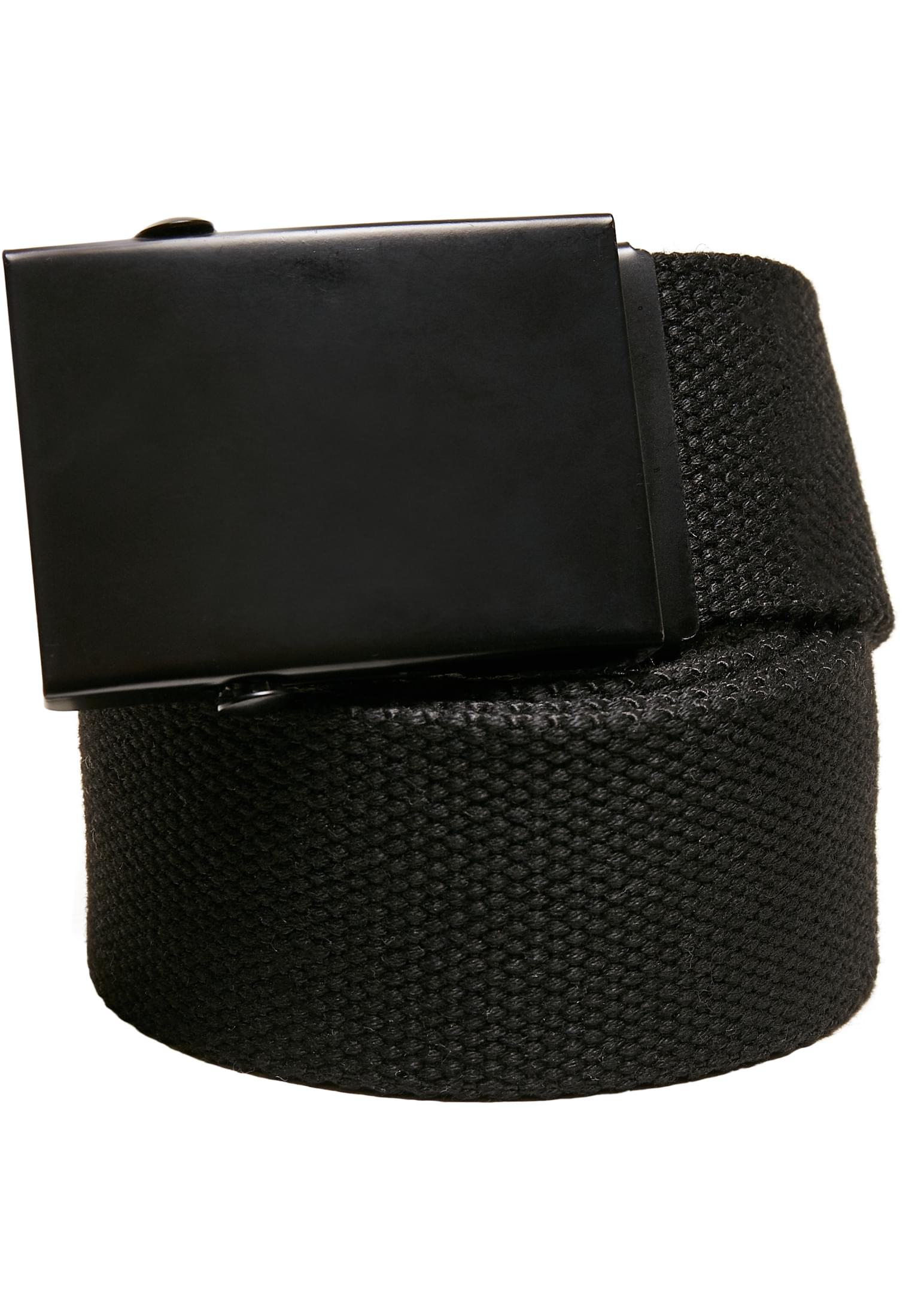 Urban Classics Accessoires Check And Solid Canvas Belt 2-Pack (Farbe: black/orange / Größe: S/M)