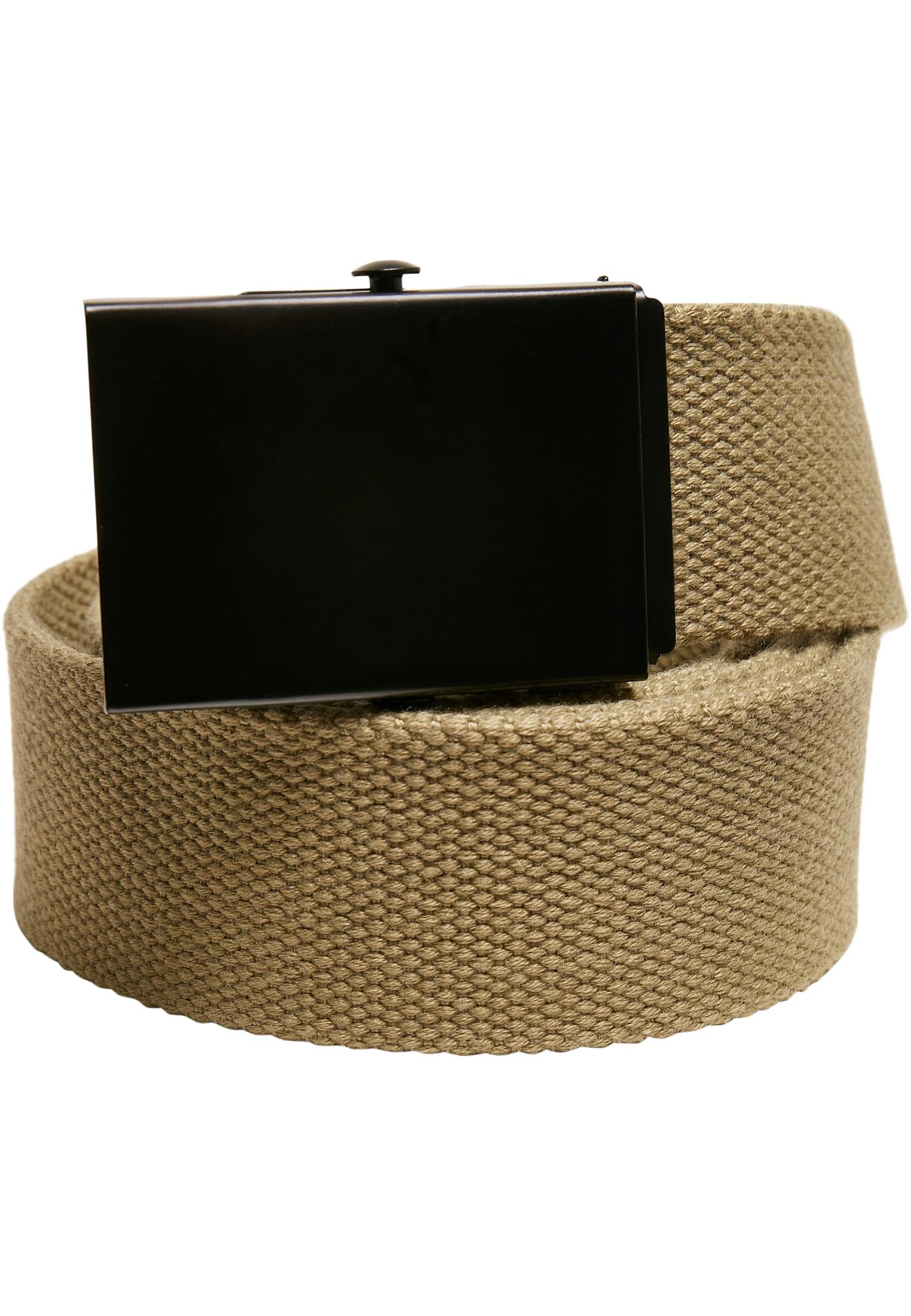 Urban Classics Accessoires Check And Solid Canvas Belt 2-Pack (Farbe: olive/black / Größe: S/M)