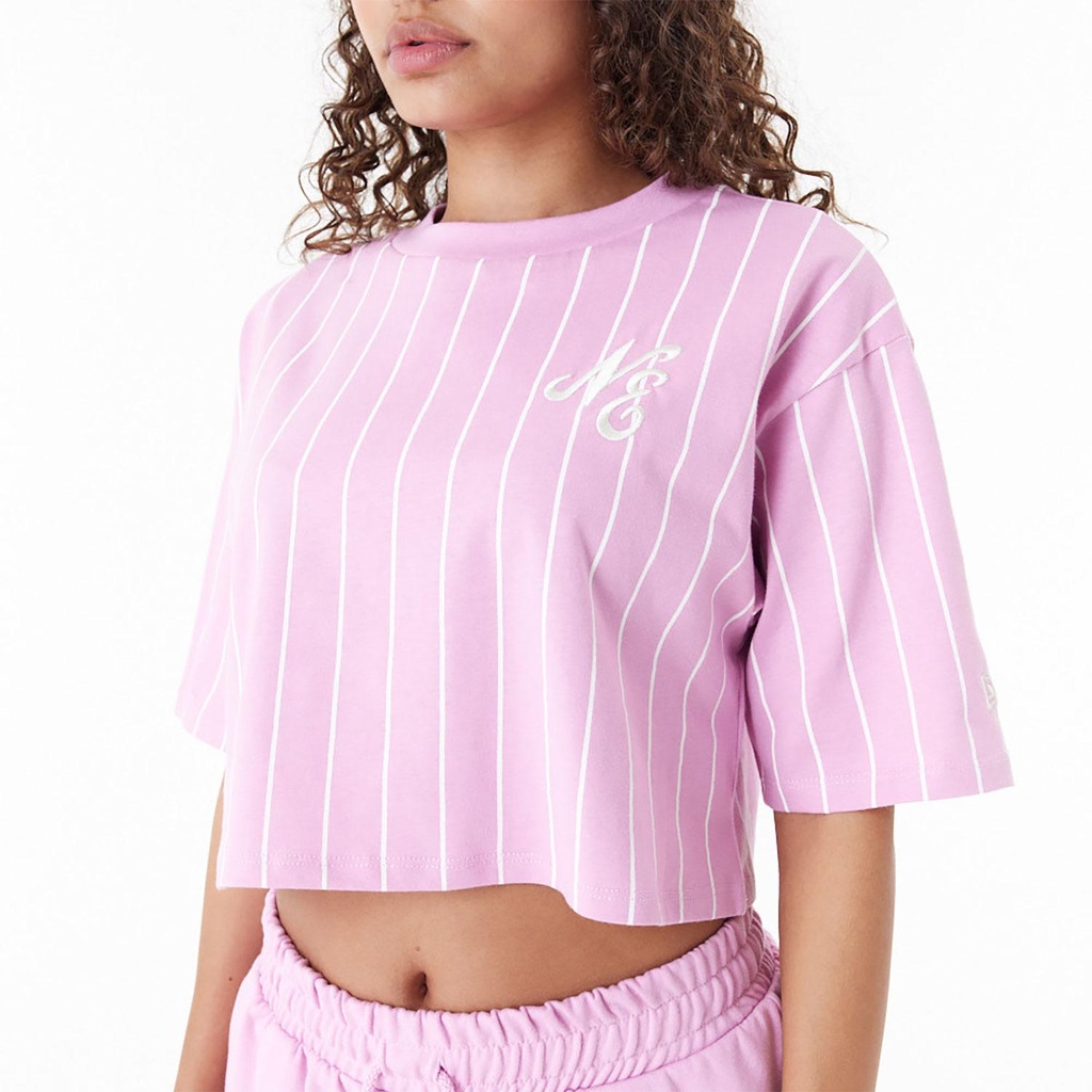 new-era-new-era-pinstripe-crop-tshirt-pink-xs-0