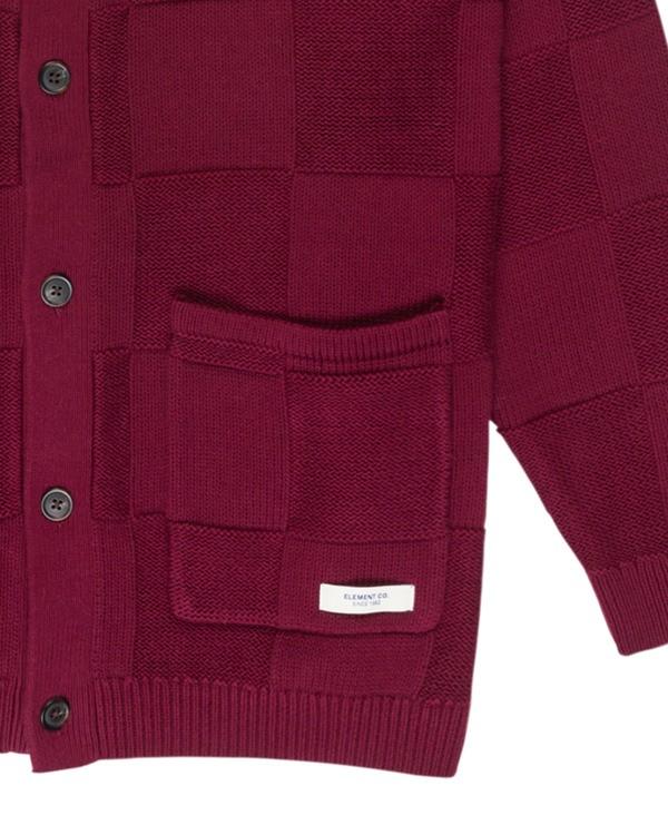 element-textured-check-cardigan-red-zinfandel-xs-1