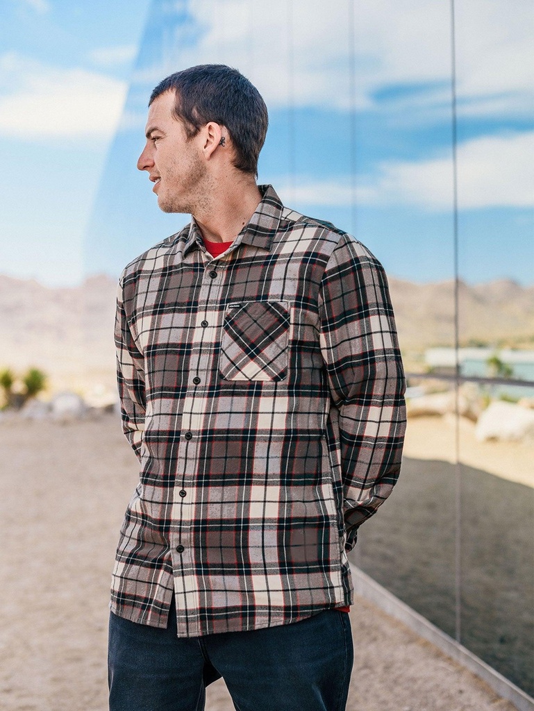 Volcom Caden Plaid Longsleeve (Farbe: BLEACHED SAND / Größe: M)