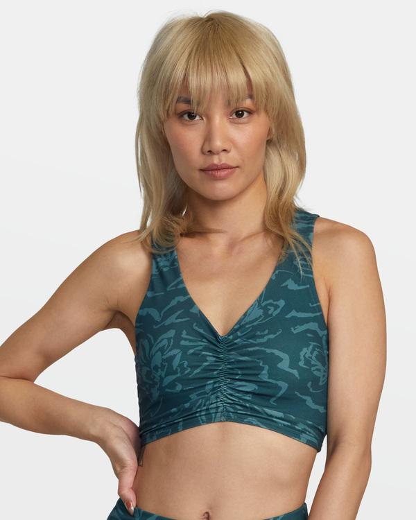 GATHERED FRONT MID SUPPORT BRA