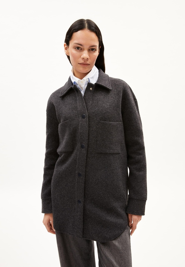 ARMEDANGELS ALMARAA STRICK-OVERSHIRT (Farbe: steel melange / Größe: XL)