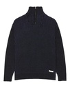 2TONE RIB QUARTER ZIP