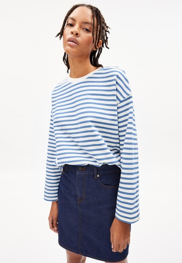 ARMEDANGELS FRANKAA MAARLEN GESTREIFTES SWEATSHIRT (Farbe: undyed-dark morning / Größe: M)