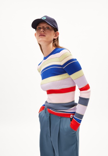 ARMEDANGELS ALAANIA COLLEGE STRIPE (Farbe: dynamo blue-red alert / Größe: S)