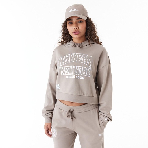 New Era Arch Wordmark Crop Hoodie