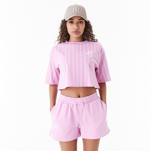 New Era Pinstripe Crop T-Shirt