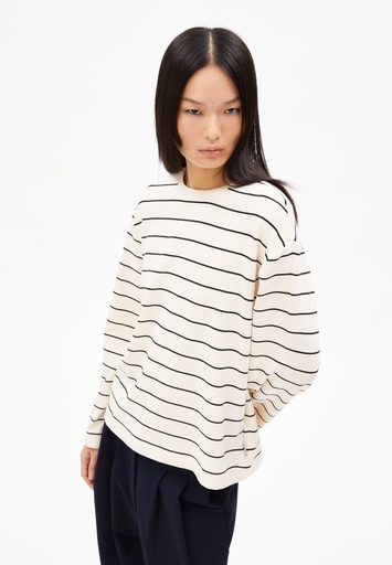 ARMEDANGELS MARYNAA FINE STRIPE (Farbe: new moss-dark moss / Größe: XS)