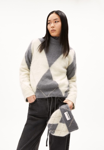 ARMEDANGELS GWYNEIRAA ARGYLE (Farbe: iron cast-oatmilk / Größe: M)