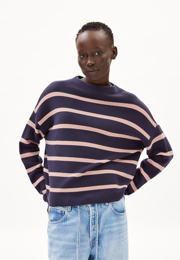 ARMEDANGELS MERINAA STRIPES (Farbe: light oatmilk-black / Größe: S)