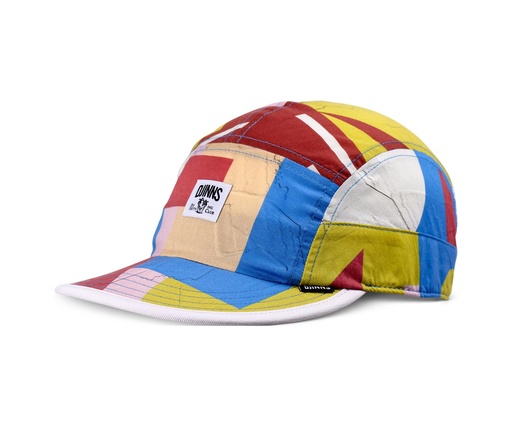 [4051967264567] 5 Panel Soft Flat Cap Geometric