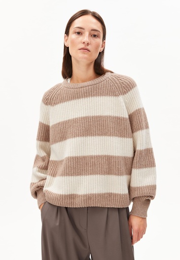 ARMEDANGELS KAAGI STRIPES STRICKPULLOVER (Farbe: camel melange / Größe: XL)